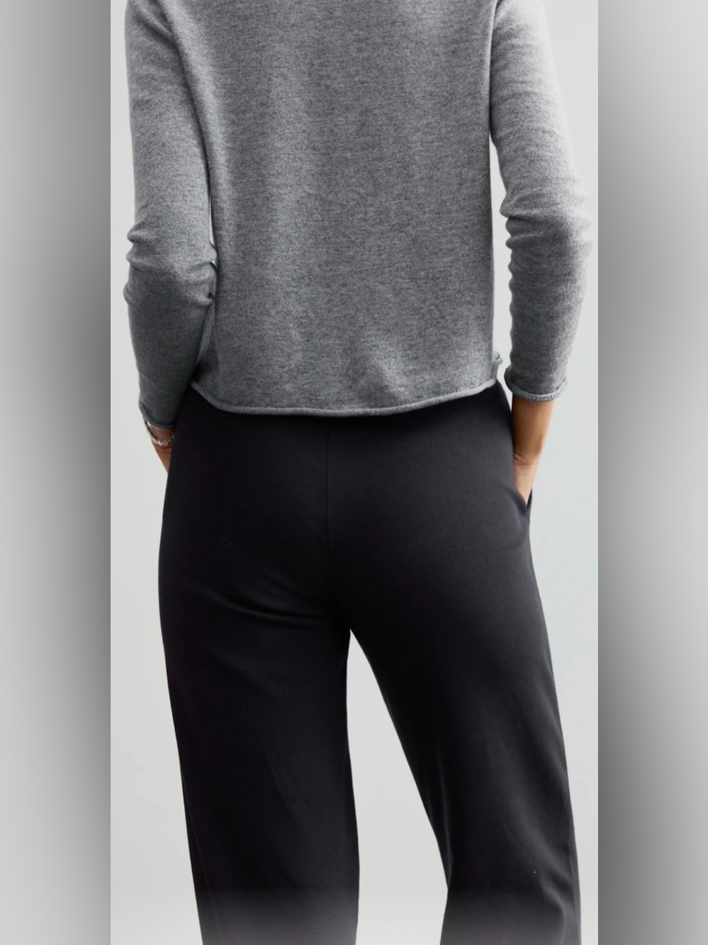 NEW AYR The High Hopes Pants Black Pima Cotton Modal Wide Leg Size L - NEW - Picture 6 of 16